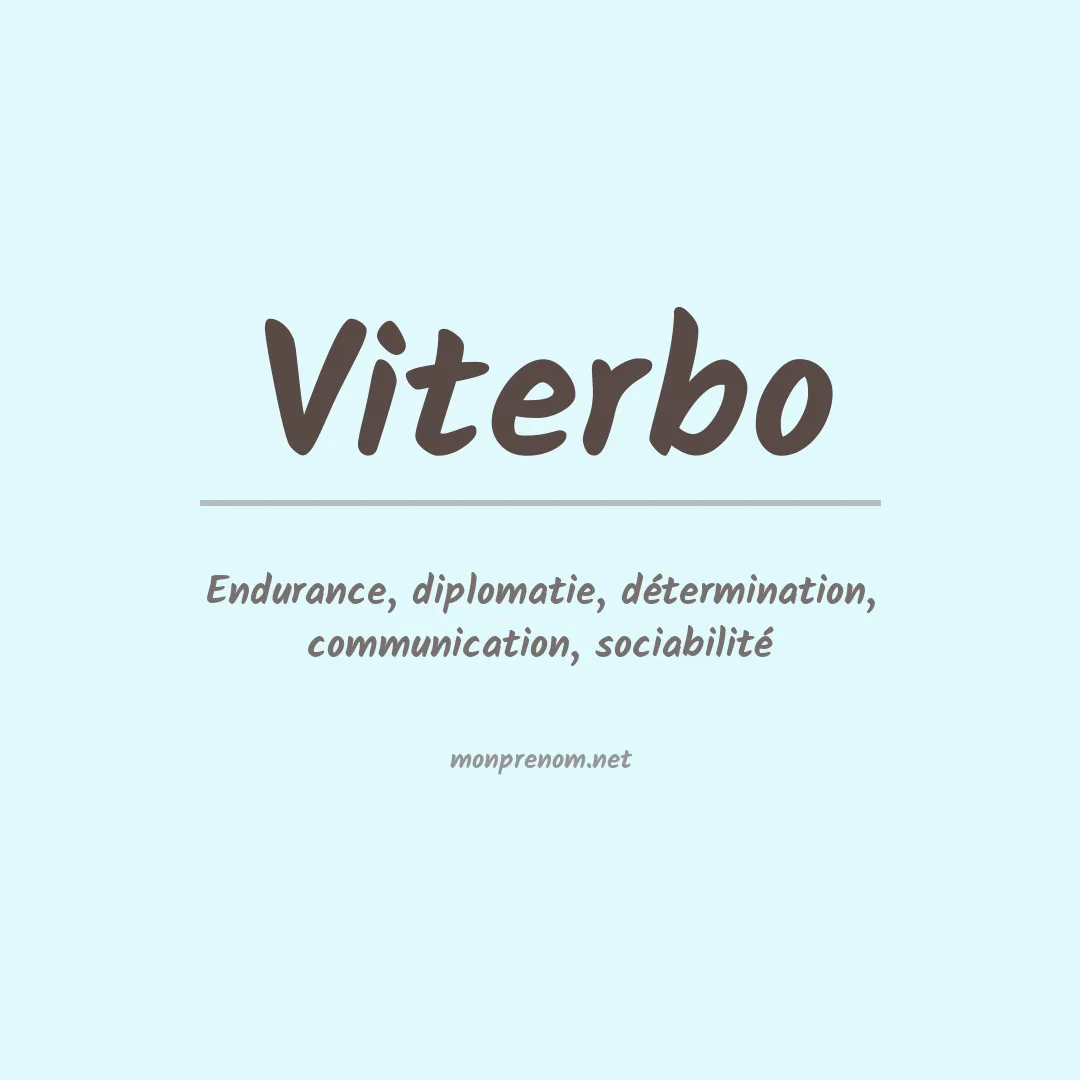 Signification du prénom Viterbo