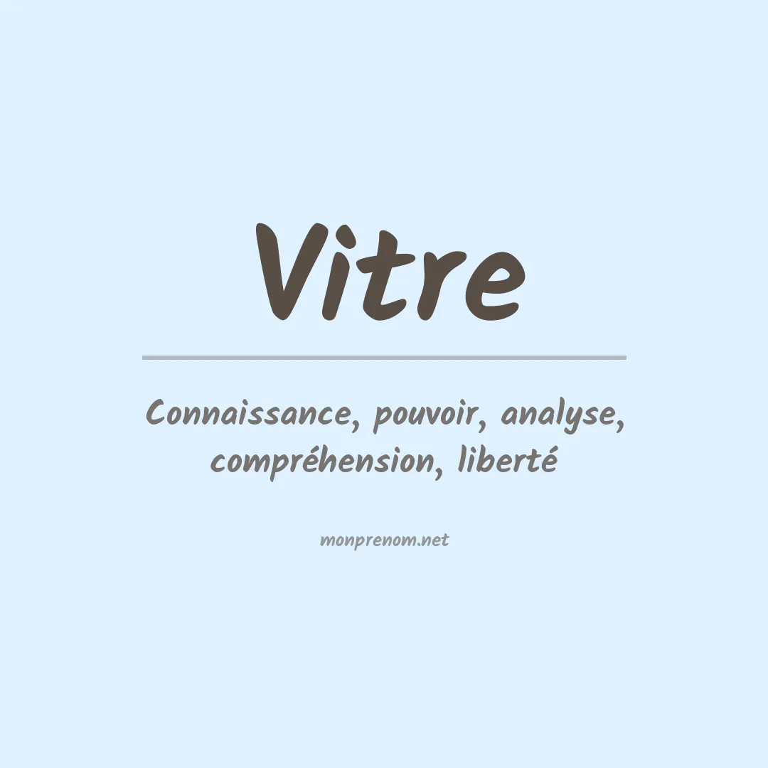 Signification du prénom Vitre