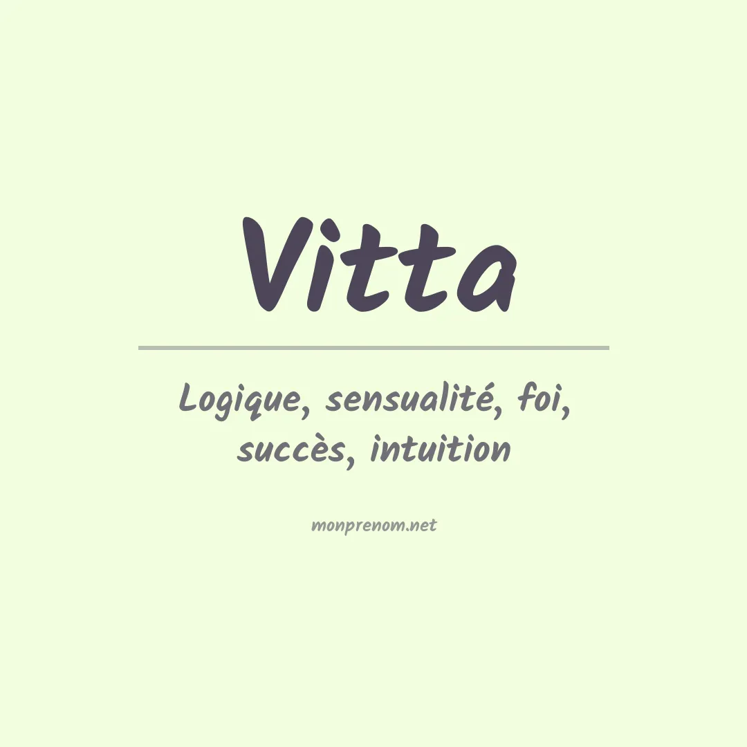 Signification du prénom Vitta