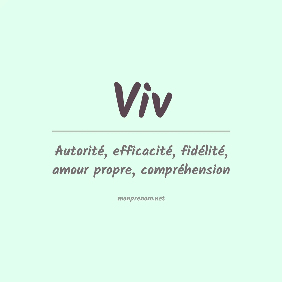 Signification du prénom Viv