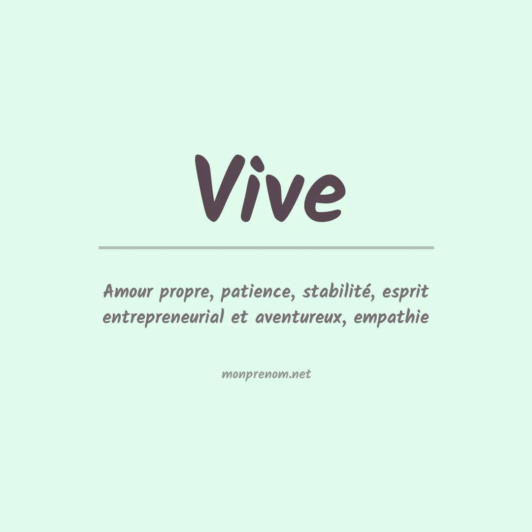 Signification du prénom Vive