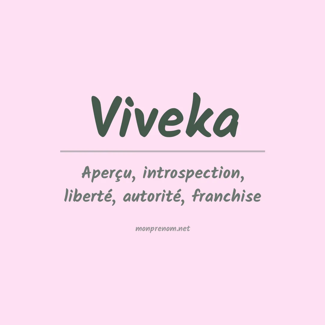 Signification du prénom Viveka
