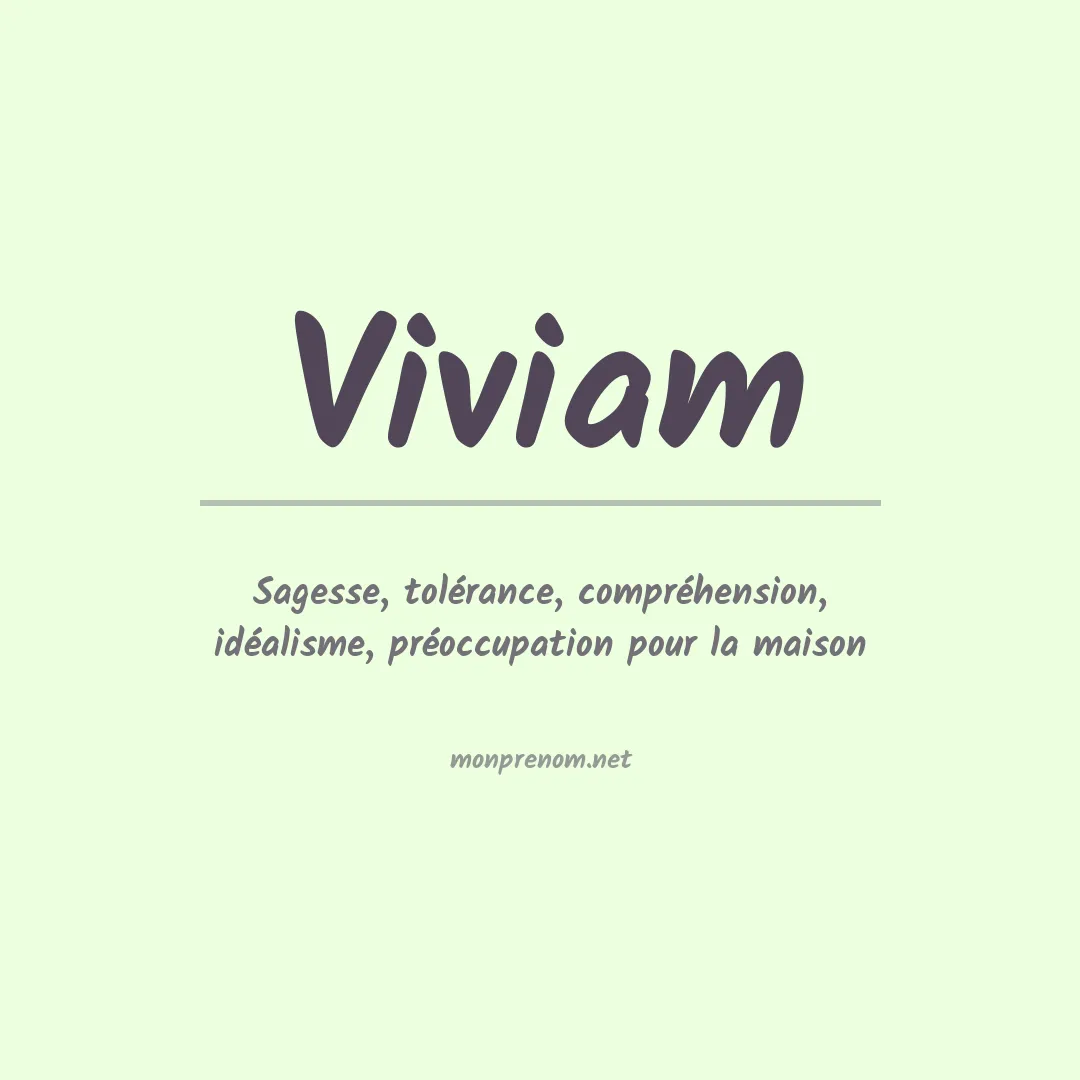 Signification du prénom Viviam