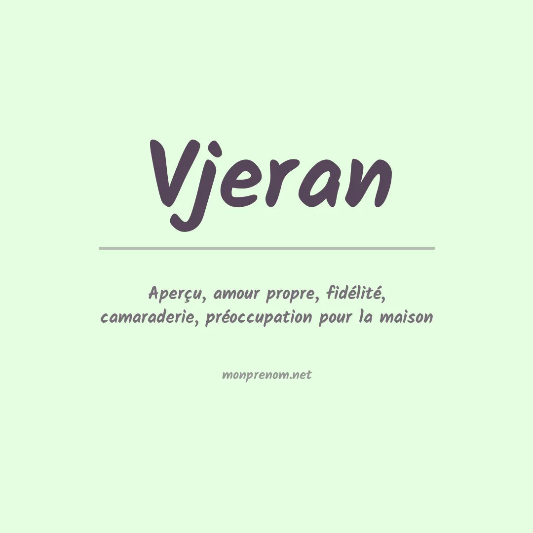 Signification du prénom Vjeran