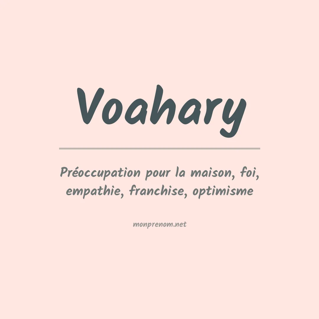 Signification du prénom Voahary