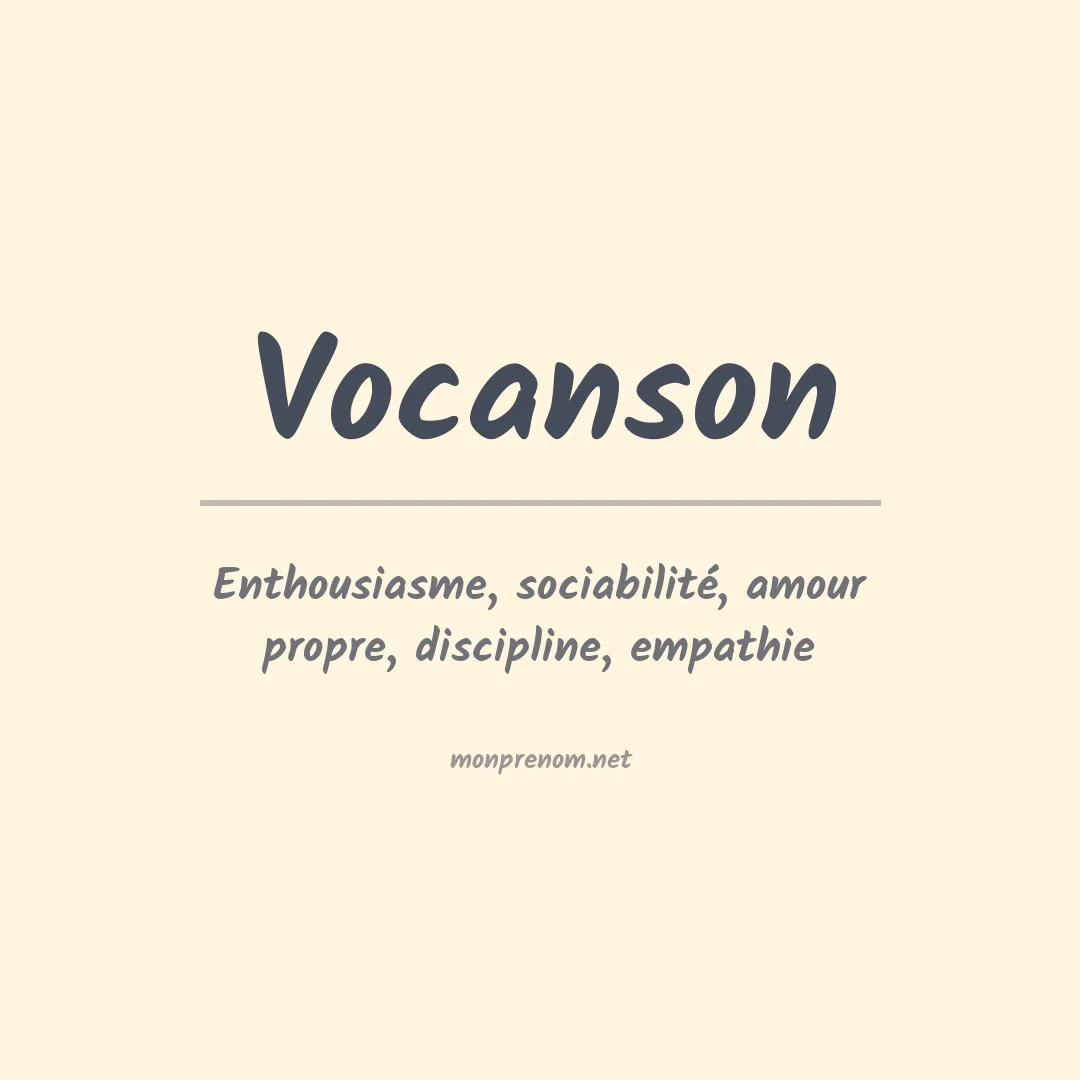 Signification du prénom Vocanson