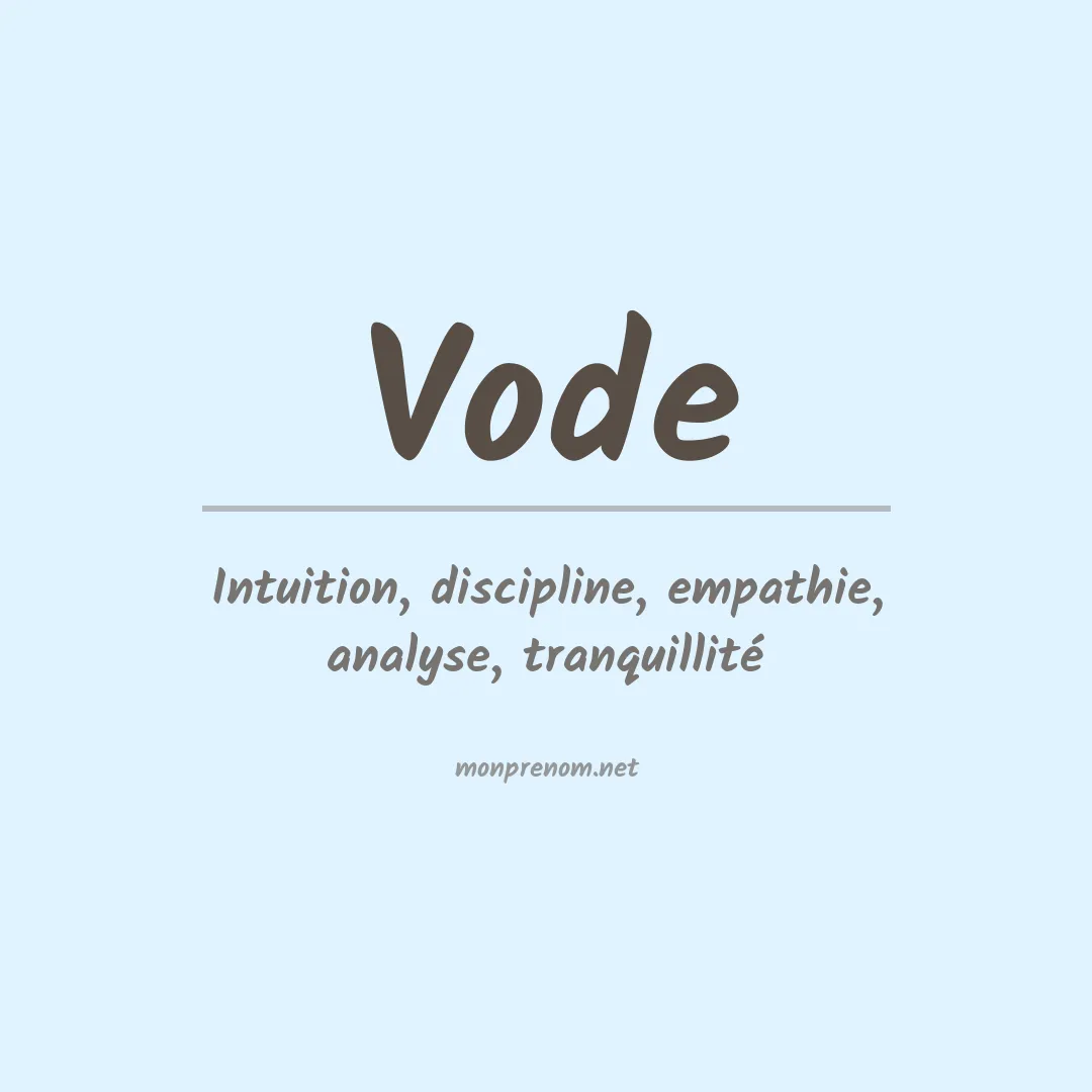 Signification du prénom Vode