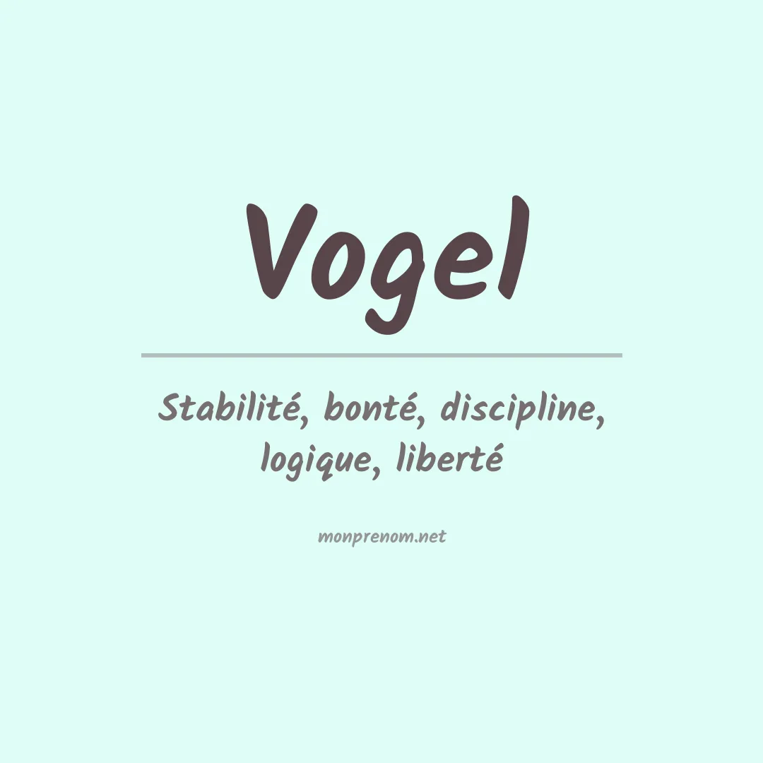 Prénom Vogel