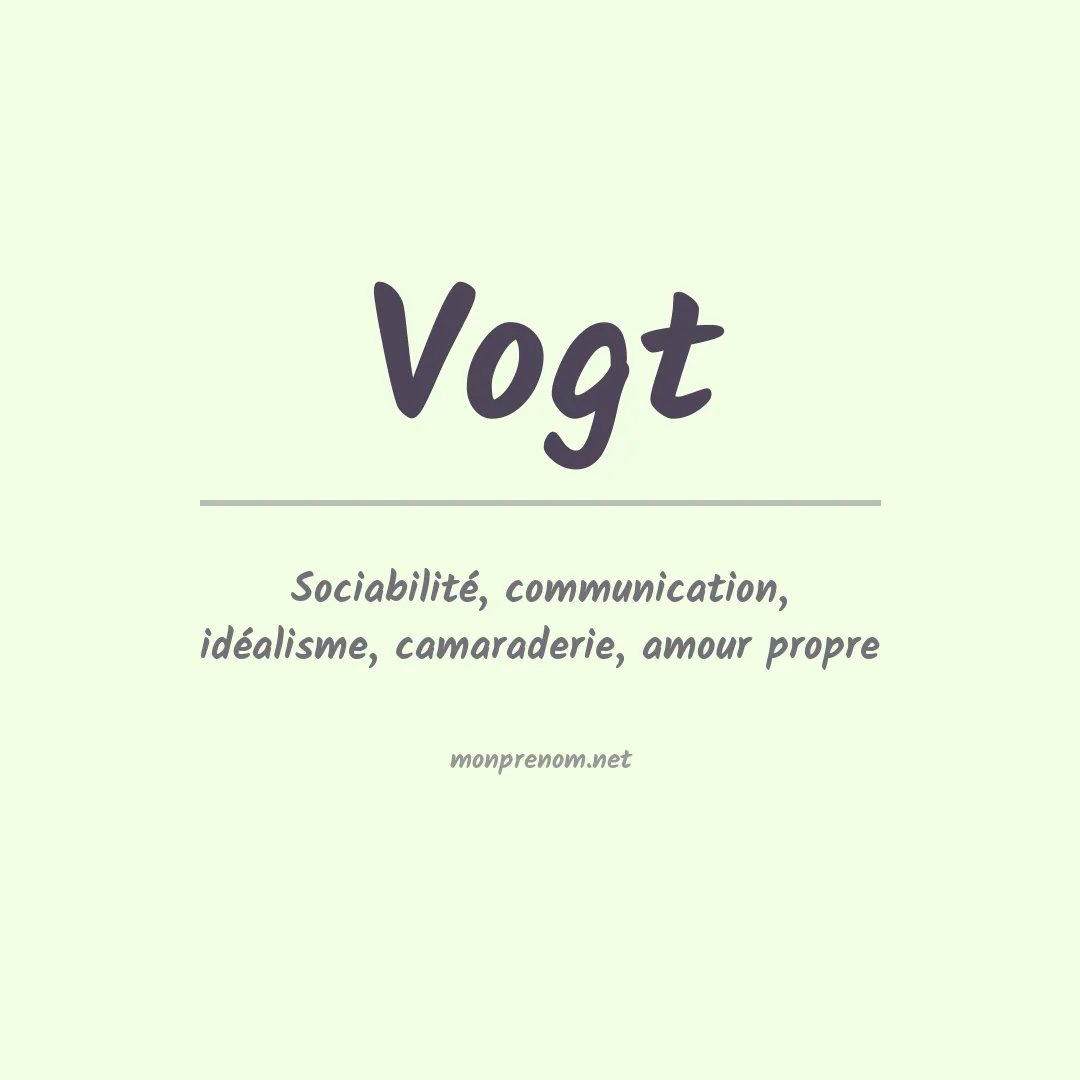 Prénom Vogt