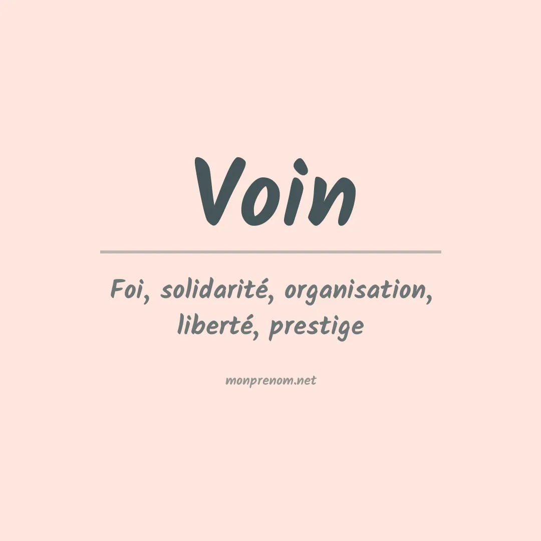 Signification du prénom Voin
