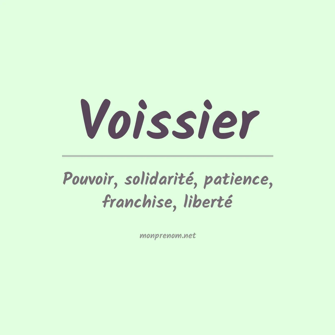 Signification du prénom Voissier