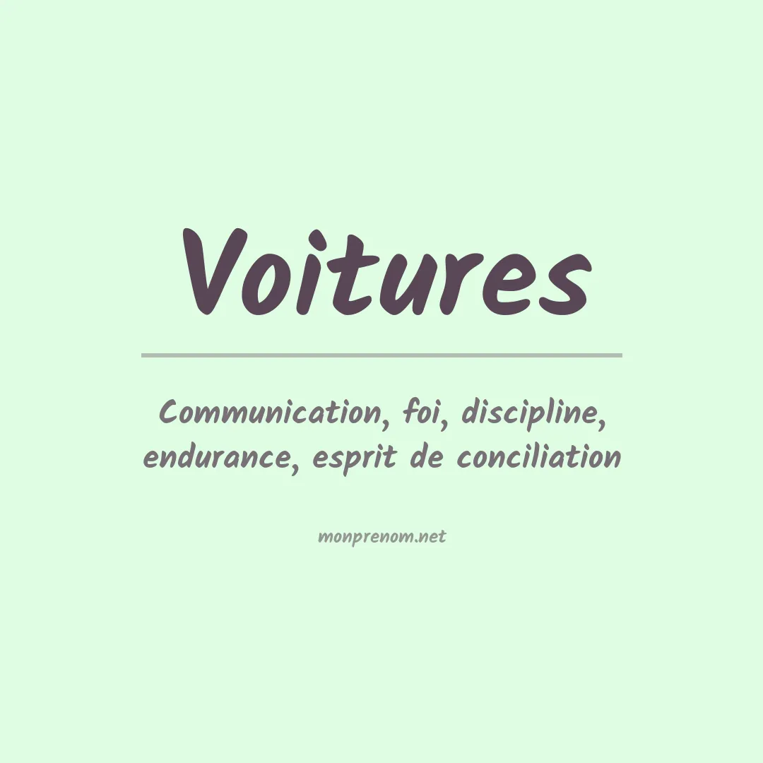 Signification du prénom Voitures