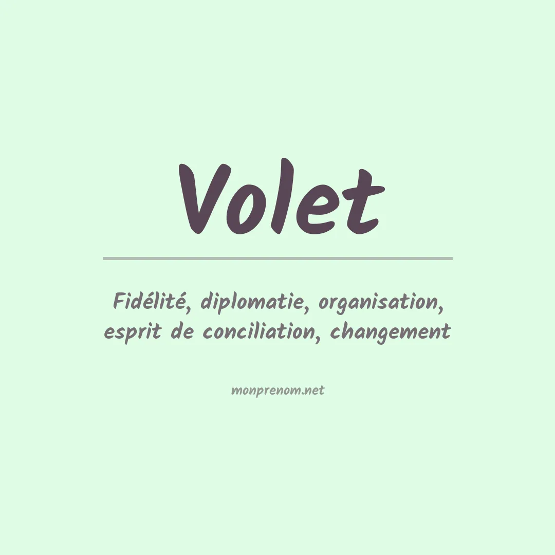 Signification du prénom Volet