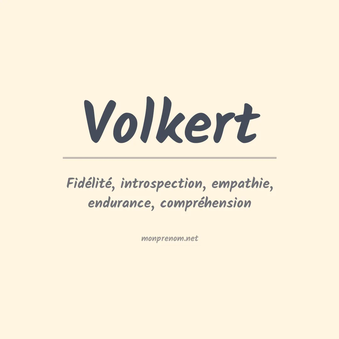 Prénom Volkert