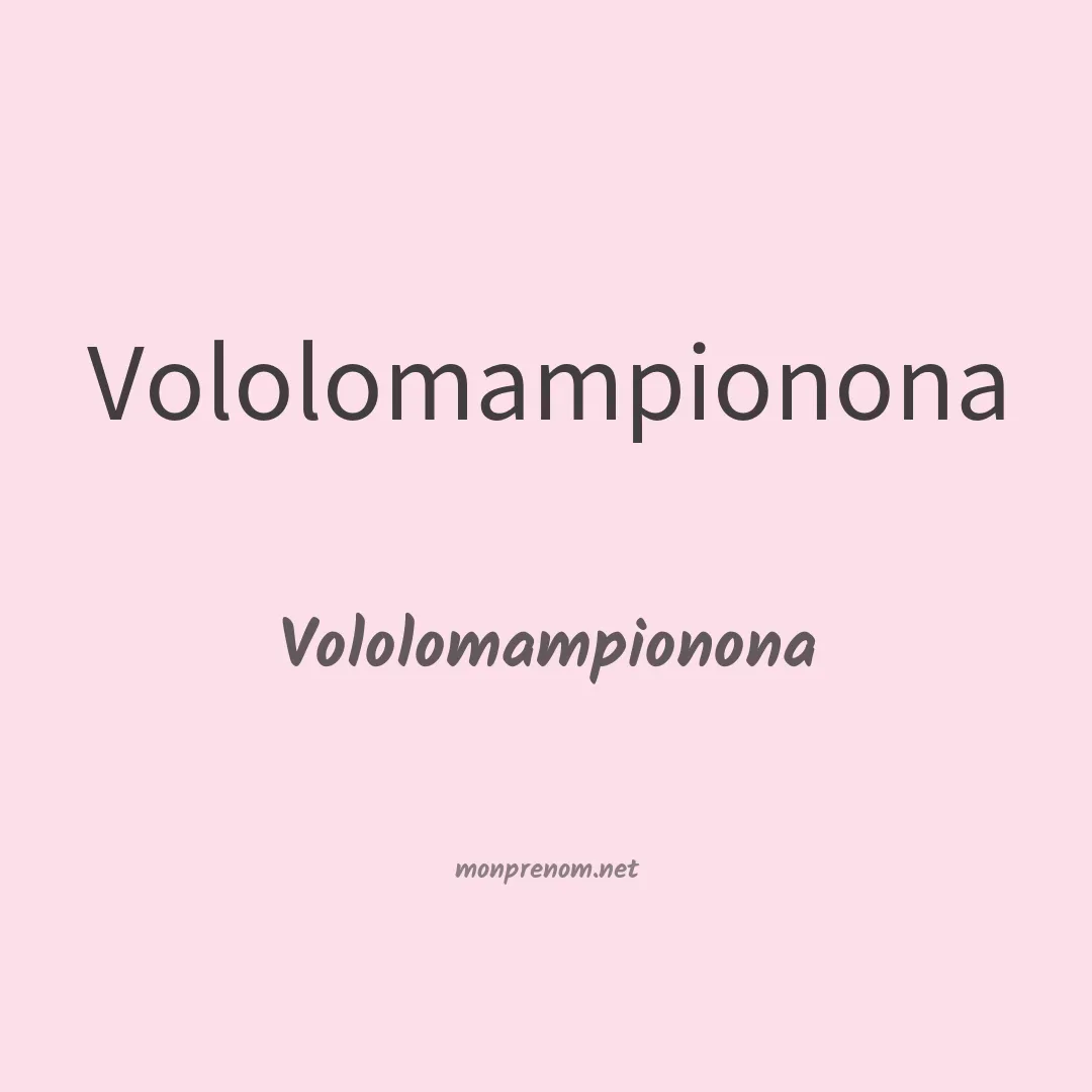 Vololomampionona en chinois