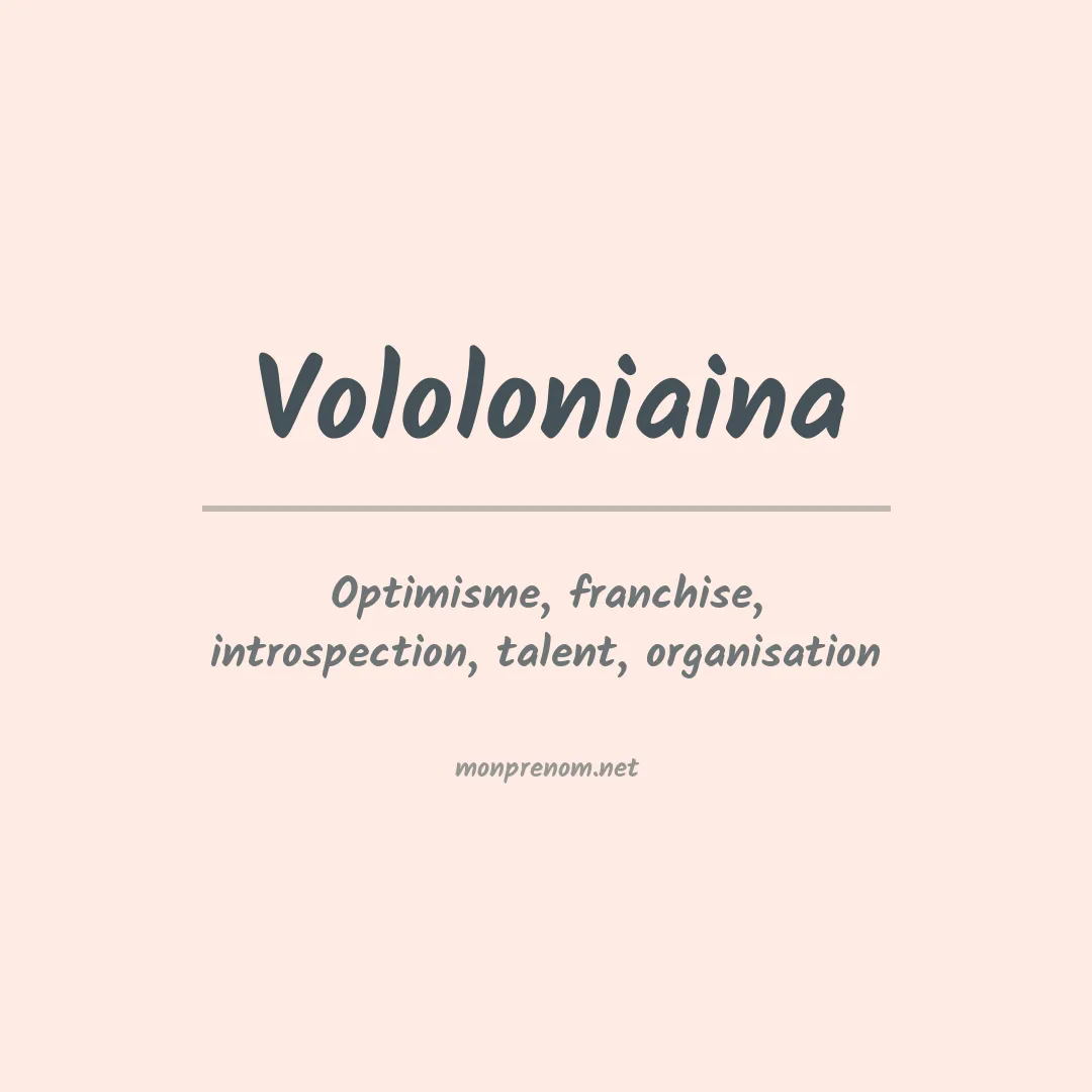 Signification du prénom Vololoniaina