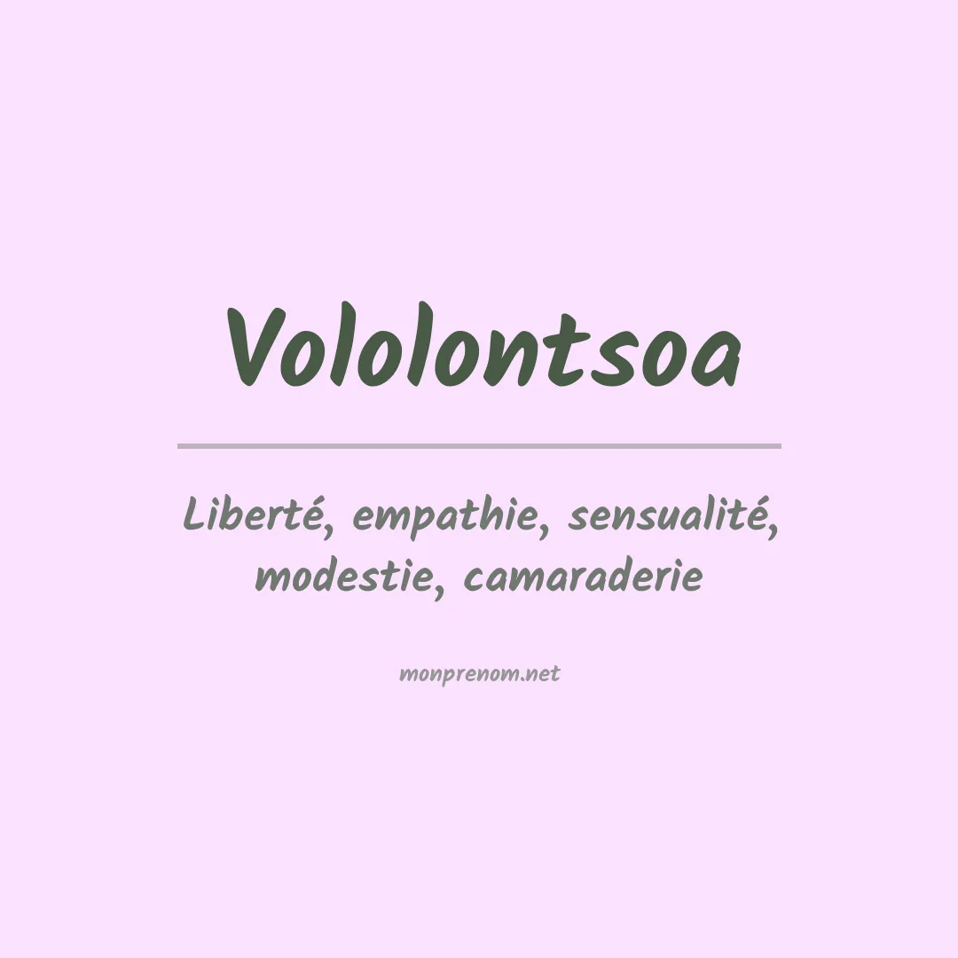 Signification du prénom Vololontsoa