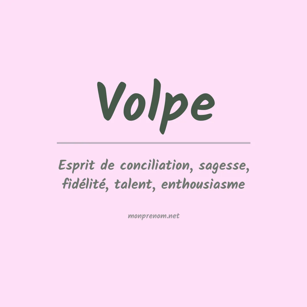 Prénom Volpe