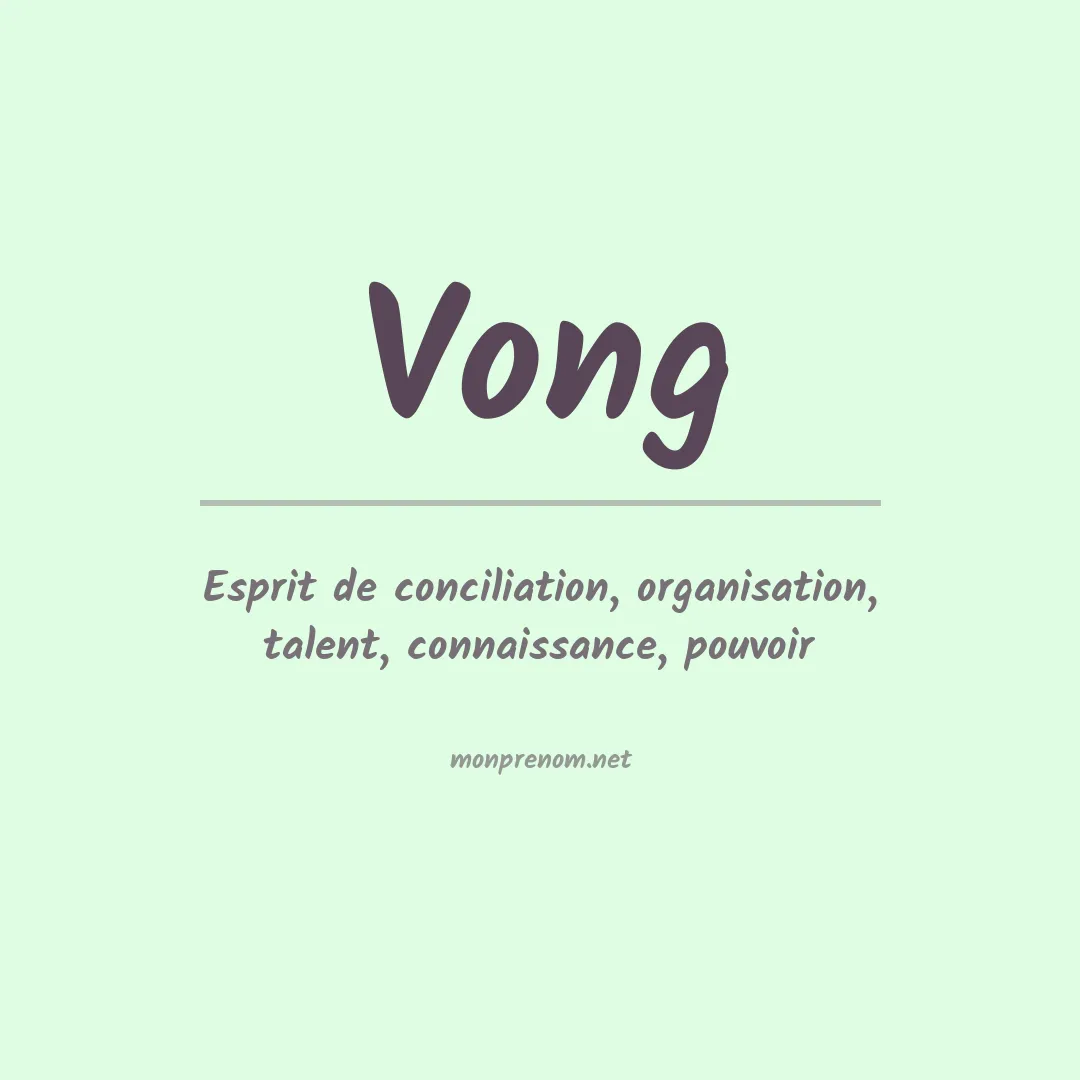 Prénom Vong