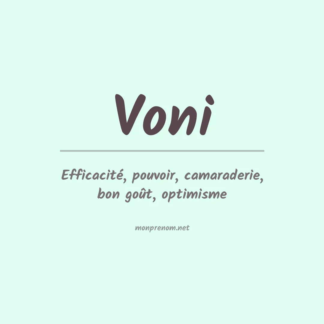 Signification du prénom Voni