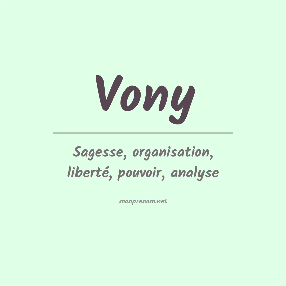Signification du prénom Vony