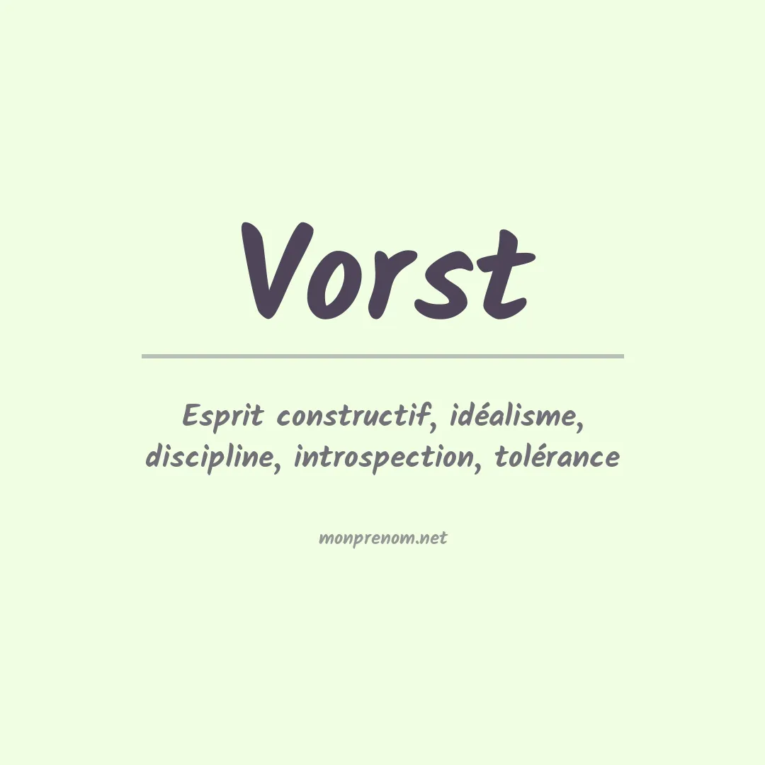 Prénom Vorst