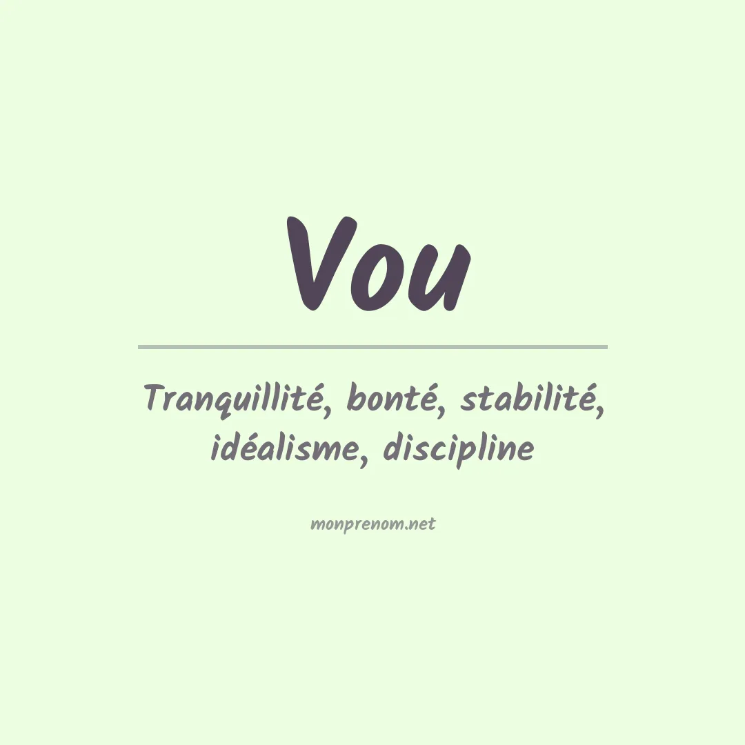 Signification du prénom Vou