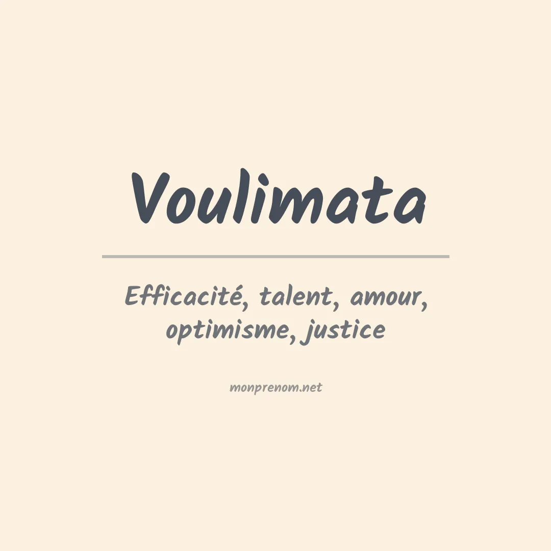 Signification du prénom Voulimata