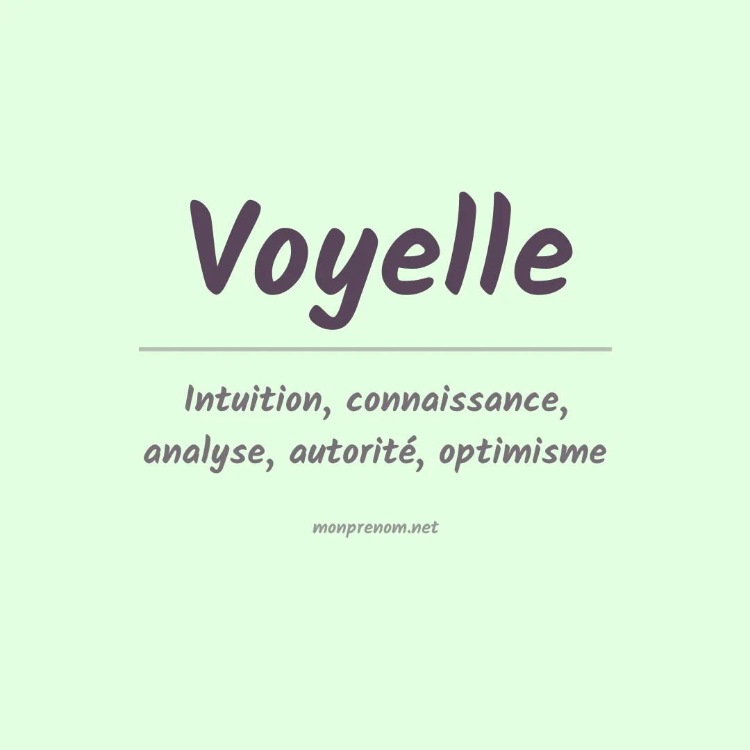 Signification du prénom Voyelle