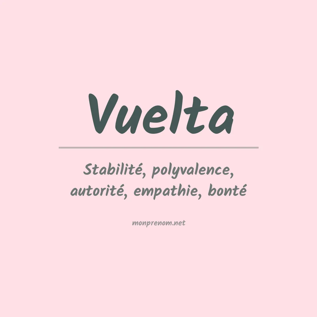 Signification du prénom Vuelta