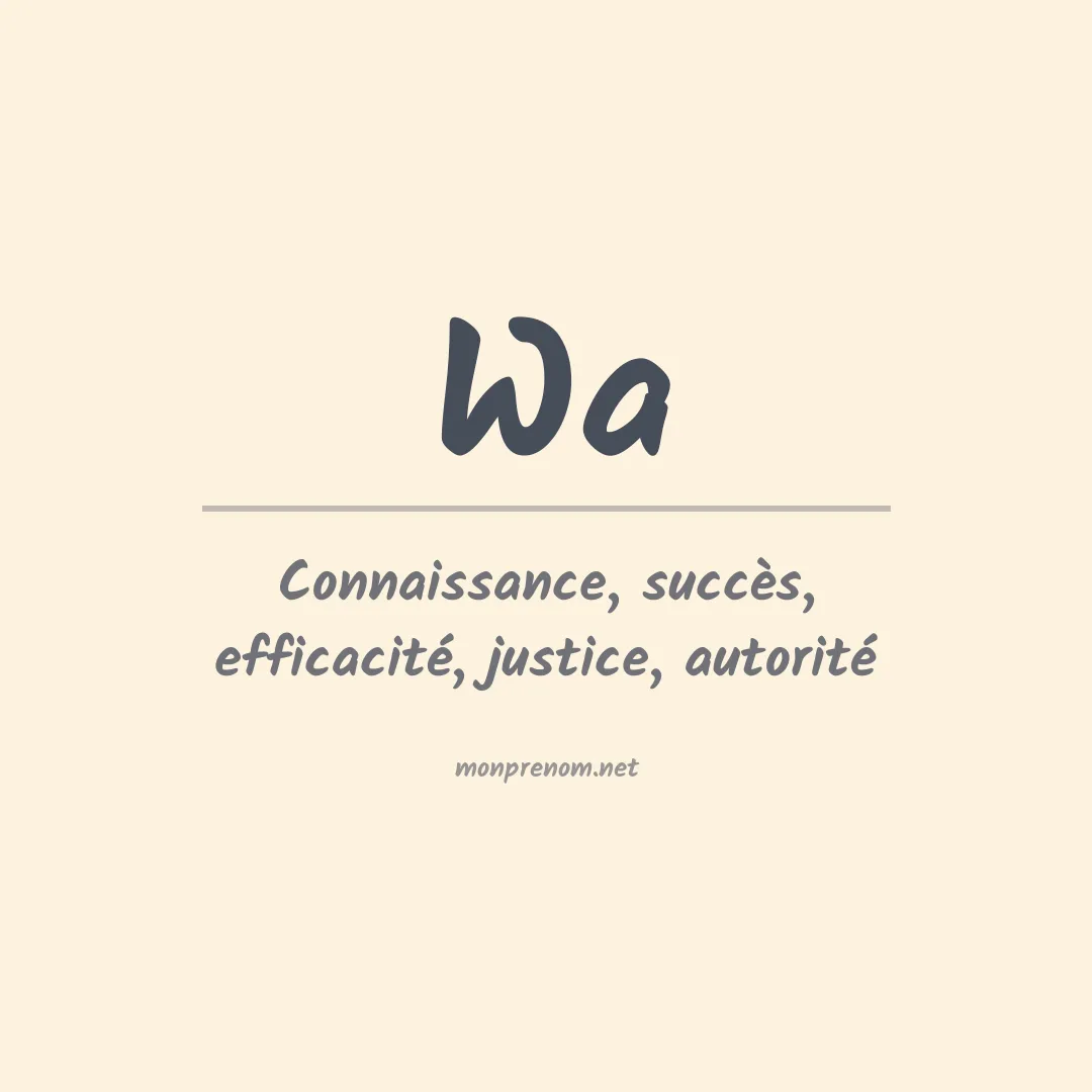 Prénom Wa