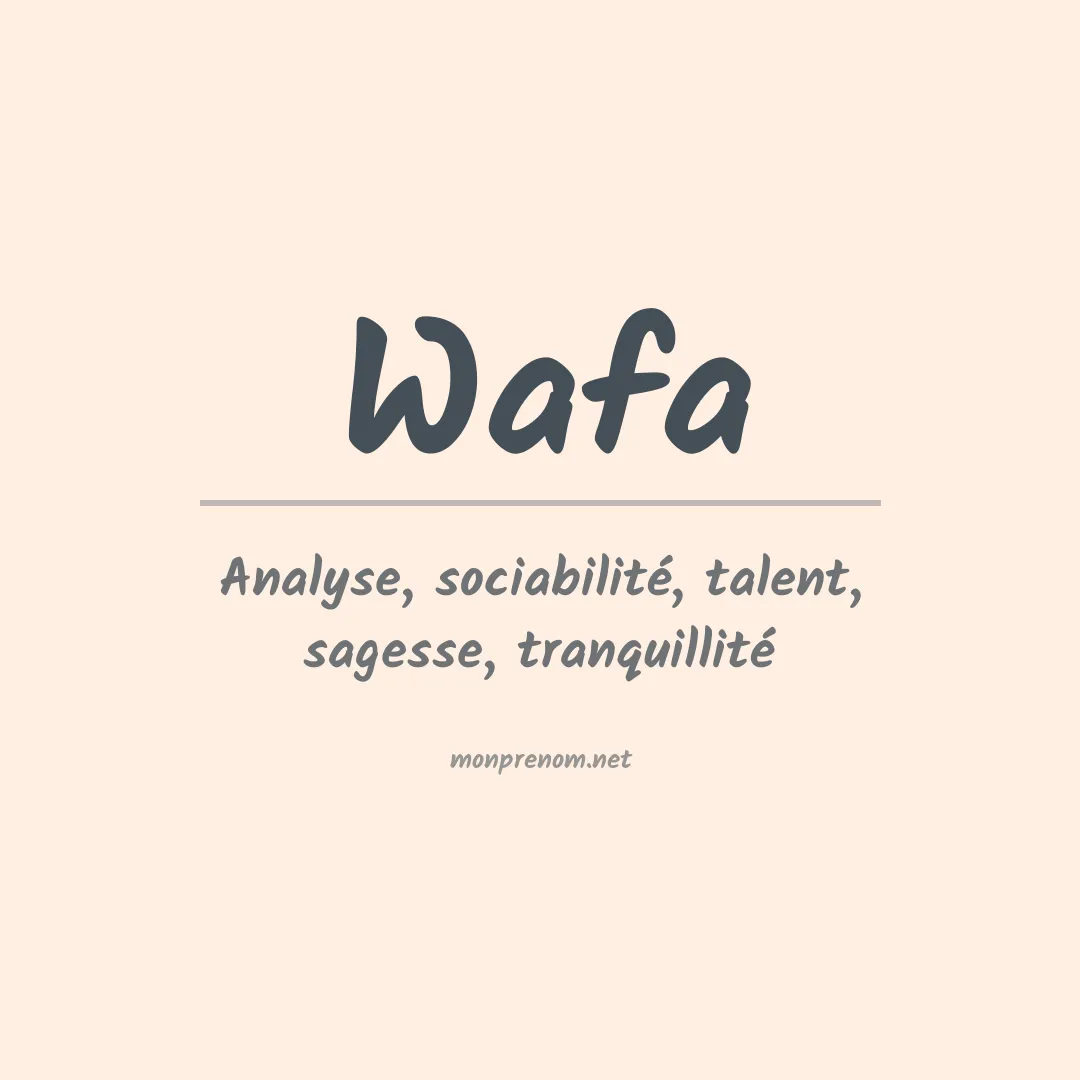 Prénom Wafa