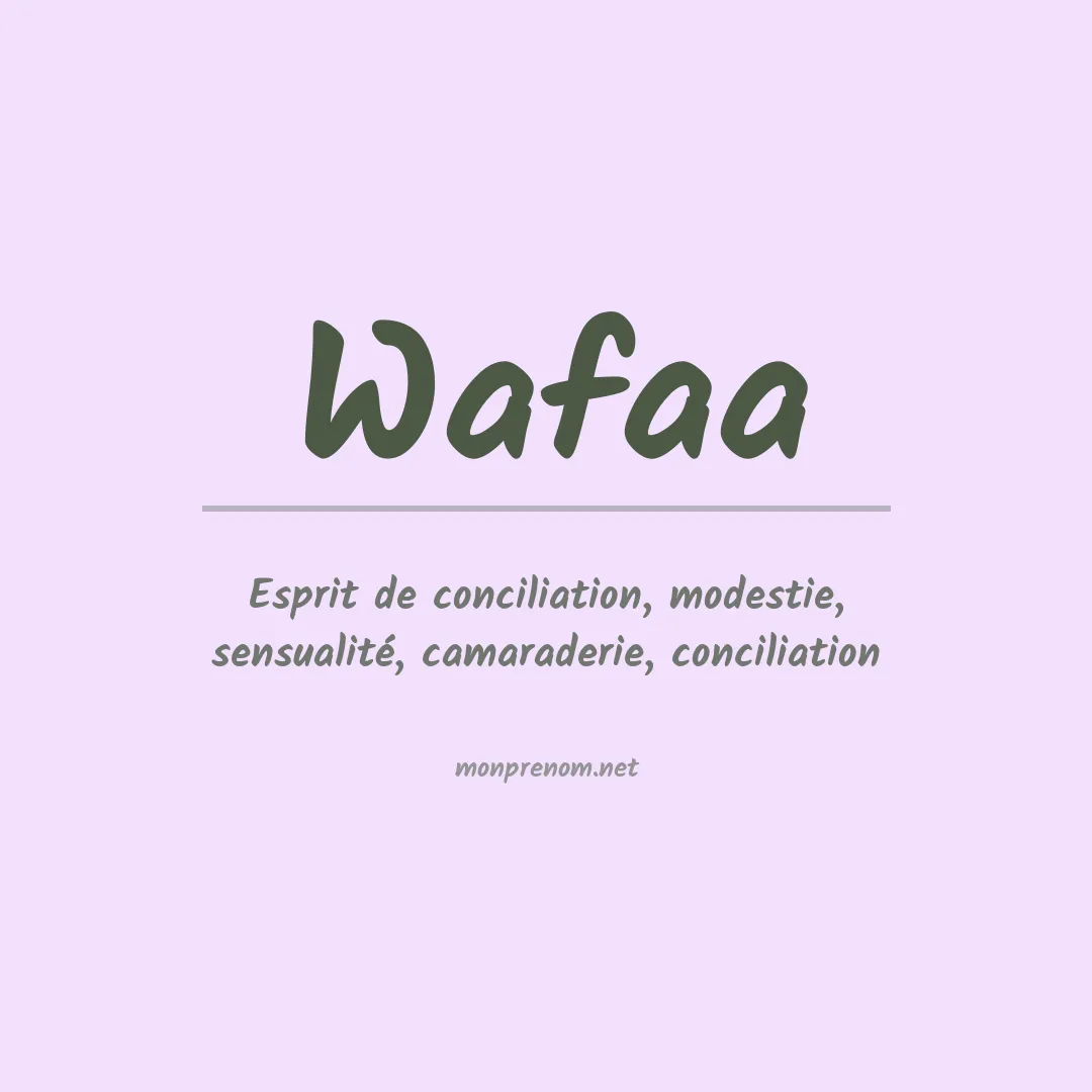 Prénom Wafaa