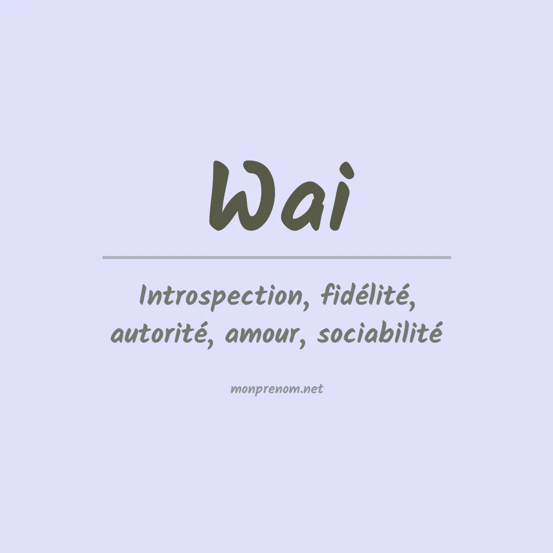 Prénom Wai