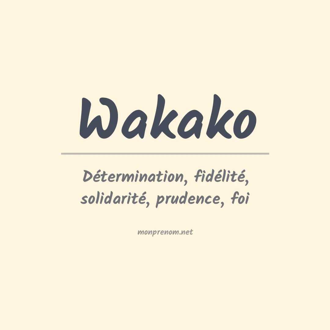 Signification du prénom Wakako