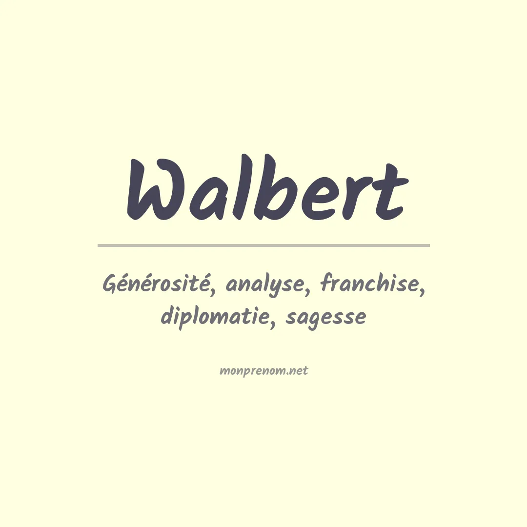 Prénom Walbert