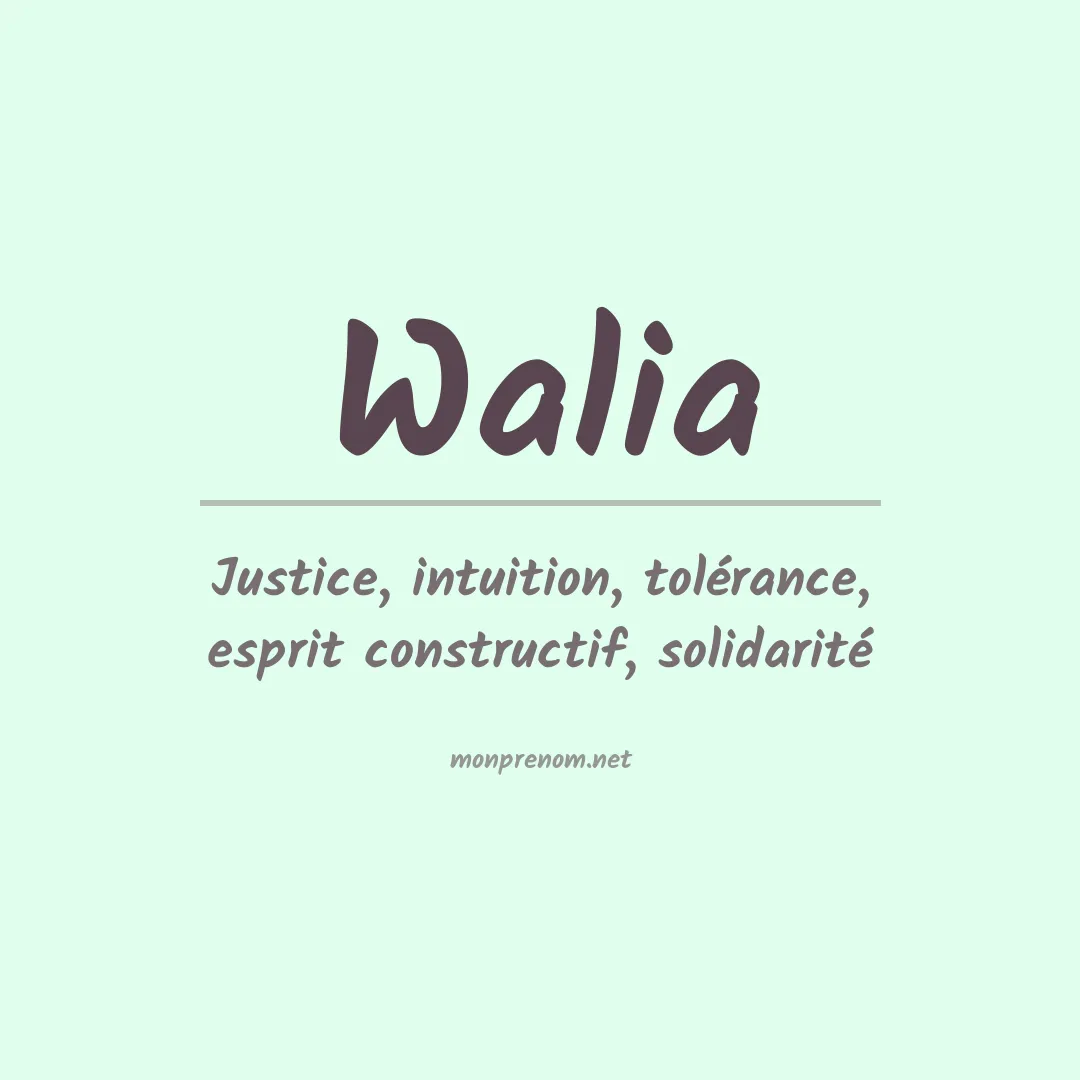 Prénom Walia
