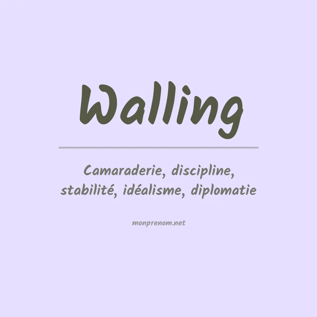 Signification du prénom Walling
