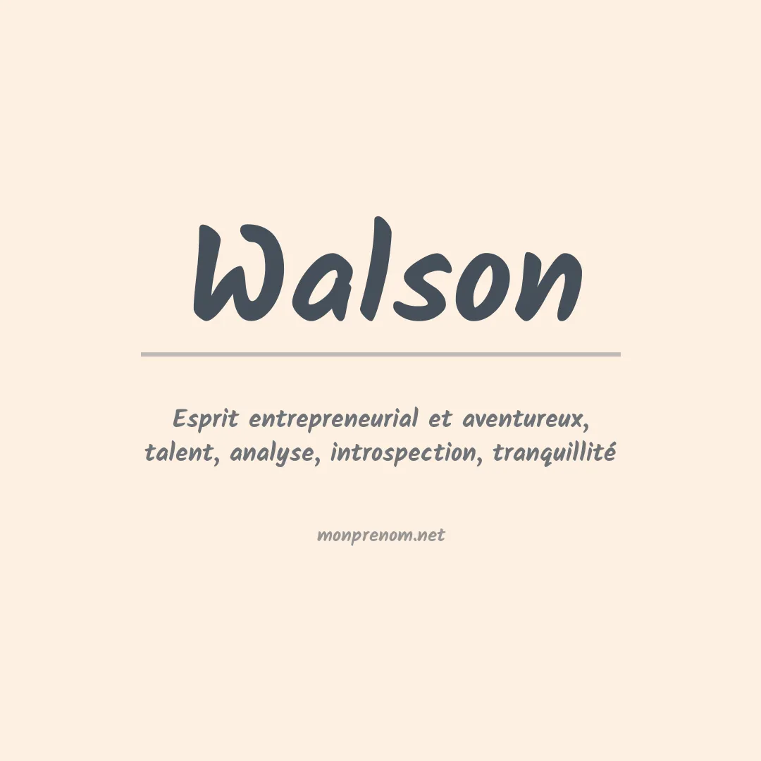 Prénom Walson