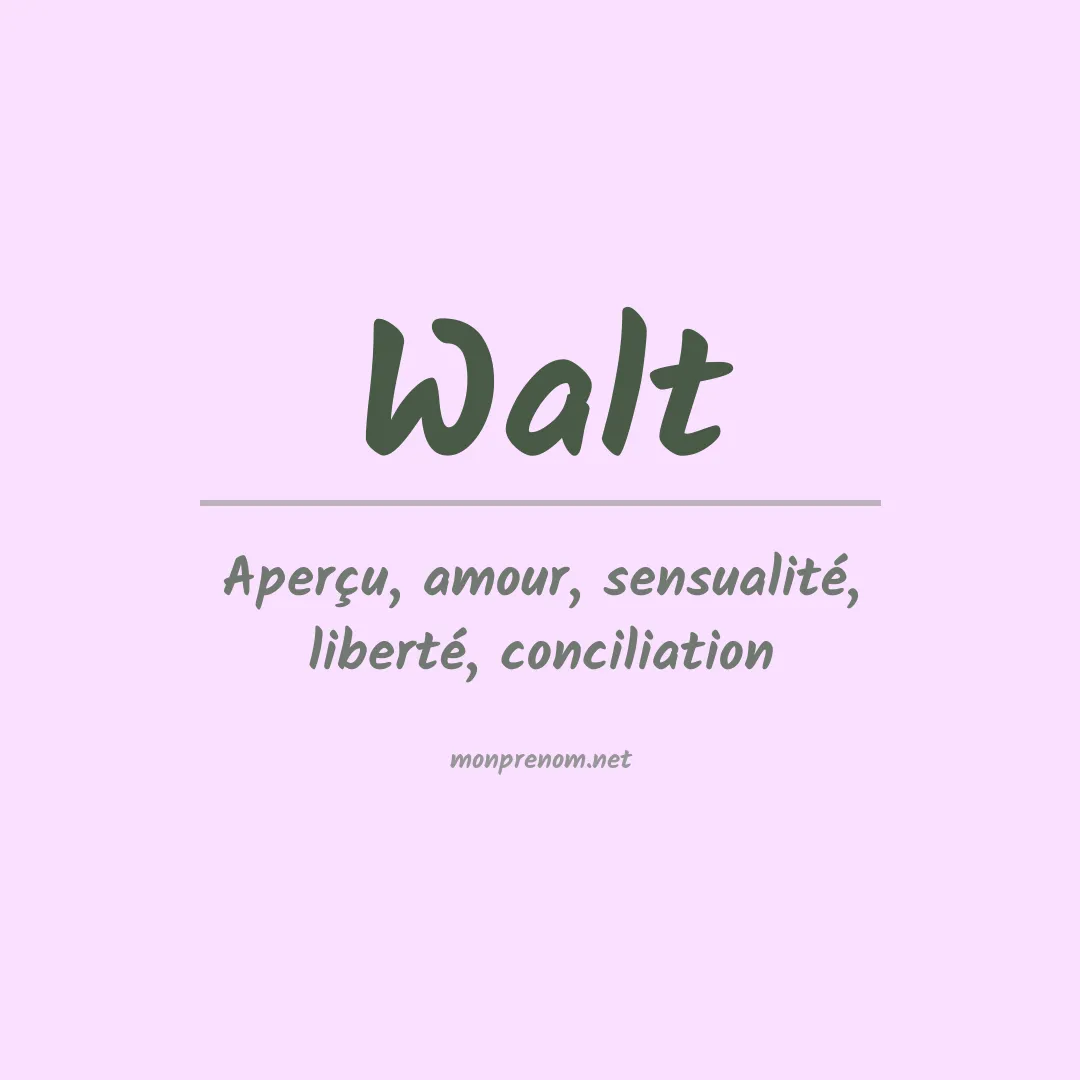 Prénom Walt