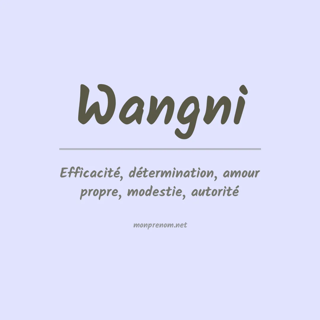 Signification du prénom Wangni