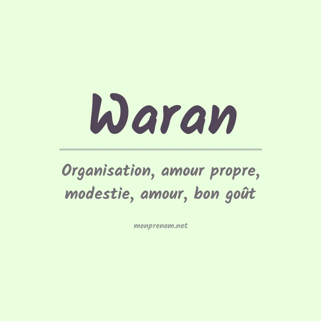 Signification du prénom Waran