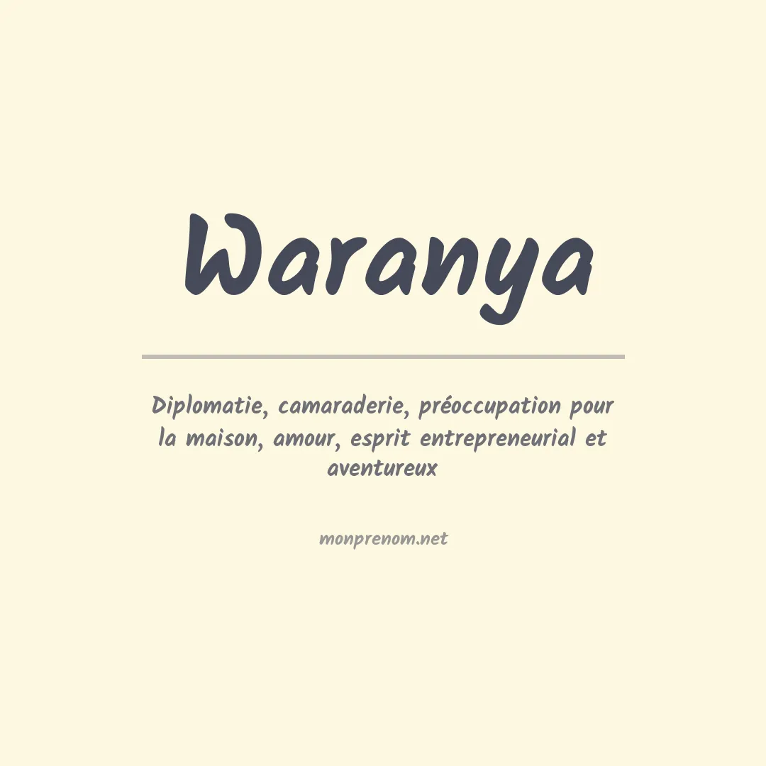 Signification du prénom Waranya