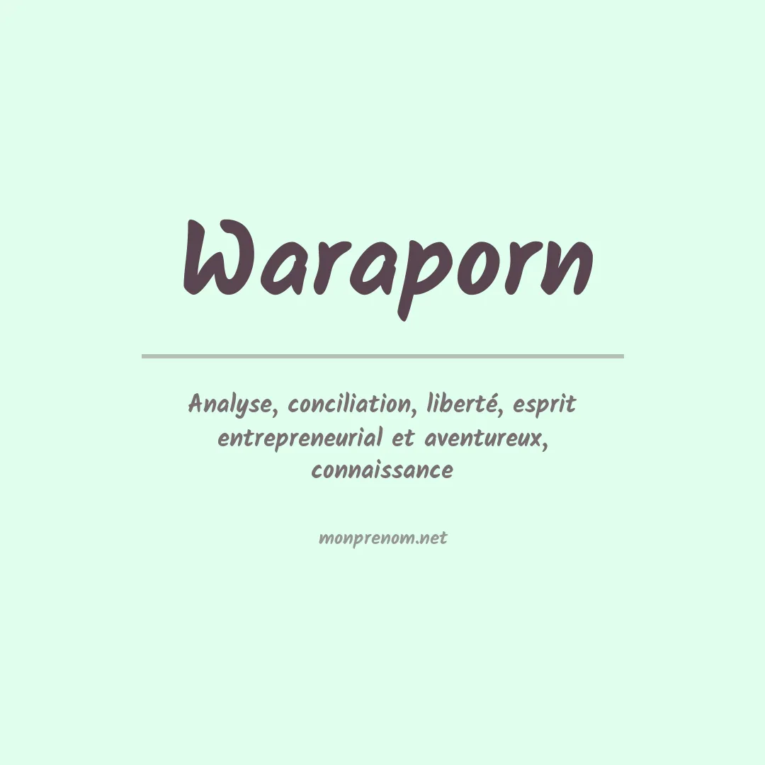 Signification du prénom Waraporn