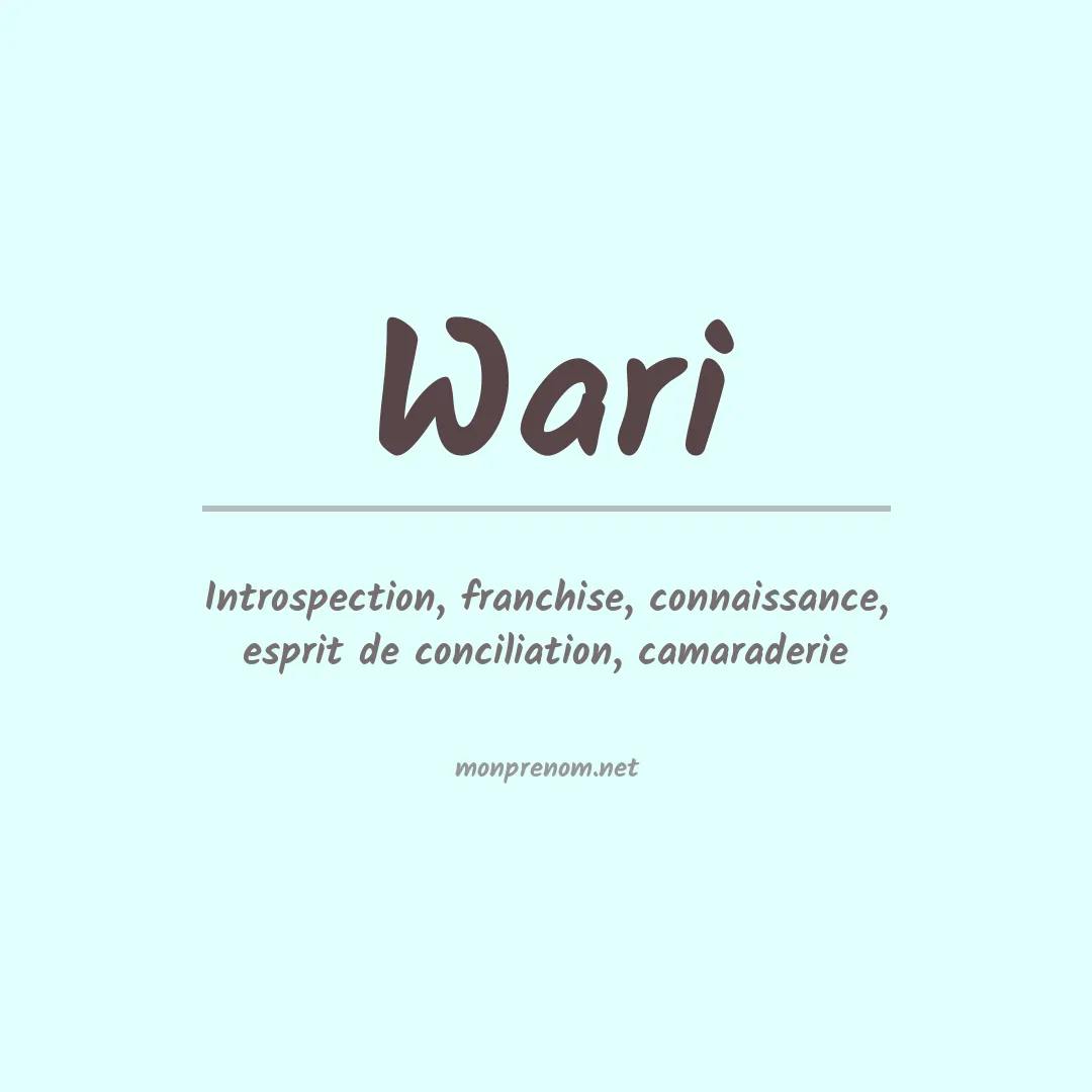 Signification du prénom Wari