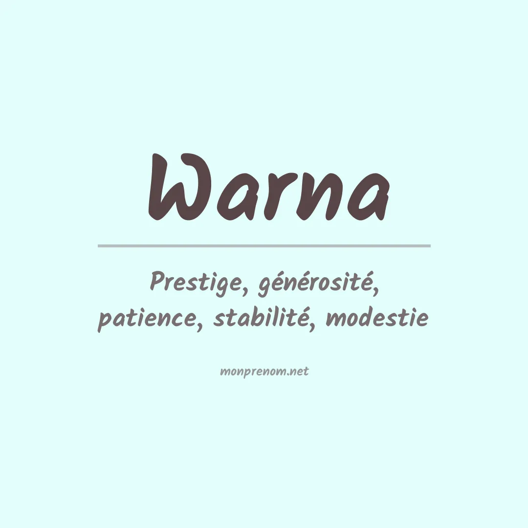 Signification du prénom Warna