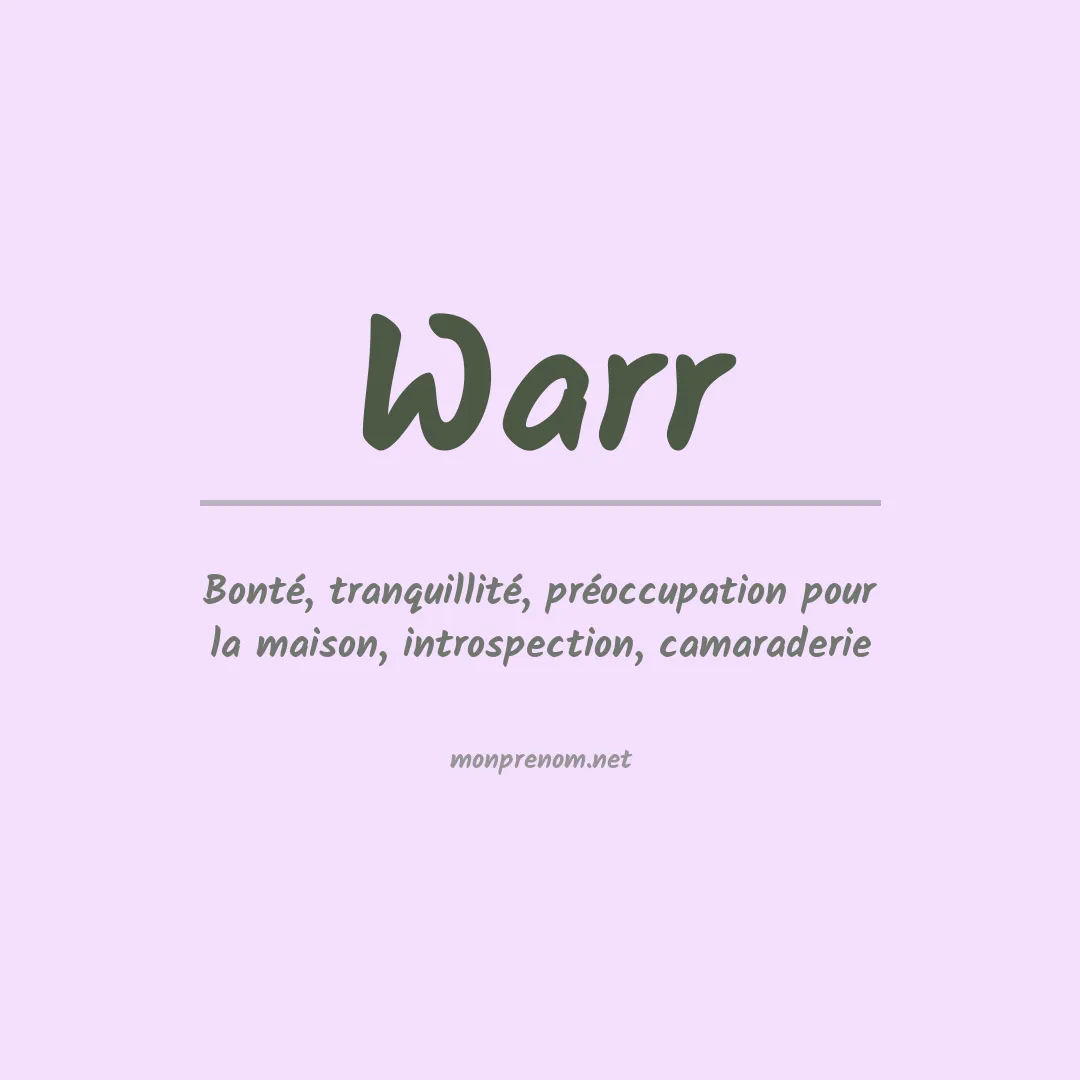 Prénom Warr