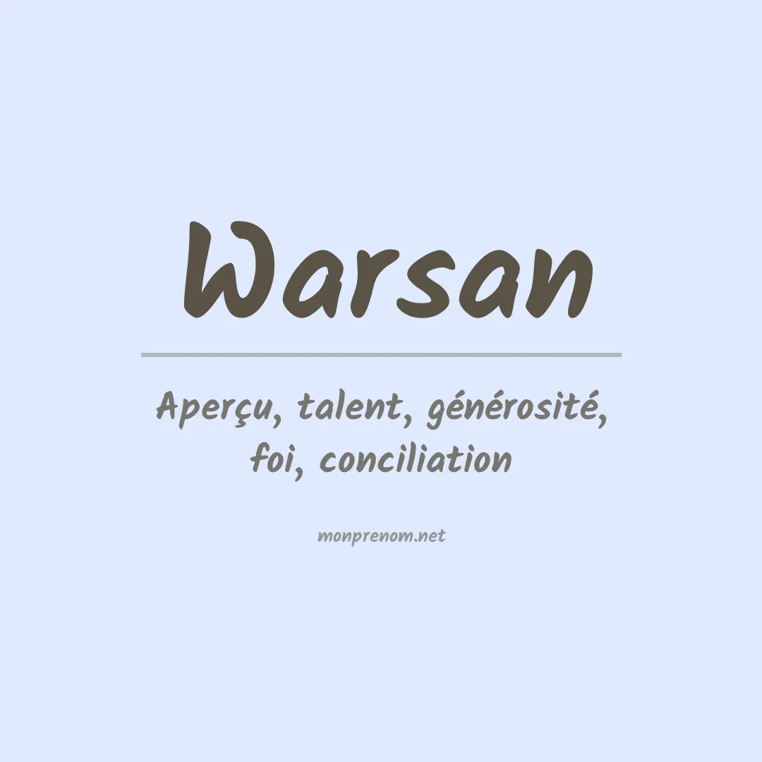 Signification du prénom Warsan
