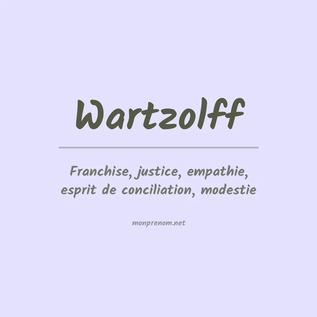 Signification du prénom Wartzolff
