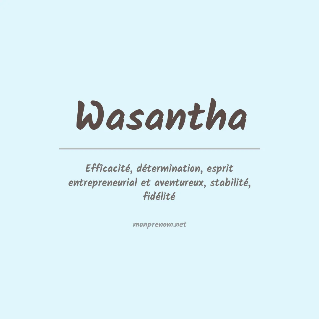 Signification du prénom Wasantha